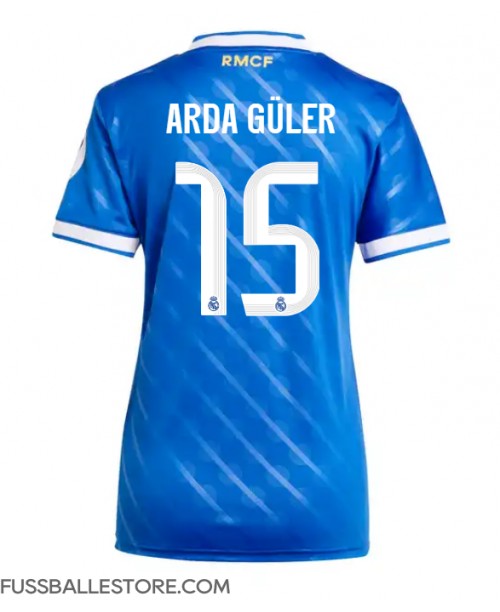 Günstige Real Madrid Arda Guler #15 3rd trikot Damen 2025-26 Kurzarm Günstige Real Madrid Arda Guler #15 3rd trikot Damen 2025-26 Kurzarm